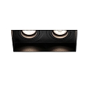 Indbygnings loftlampe HYDE SQ 2-flammer GU10 IP20, sort mat 