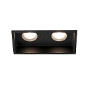Indbygnings loftlampe HYDE SQ 2-flammer GU10 IP44, sort mat 