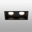 Faro Indbygnings loftlampe HYDE SQ 2-flammer GU10 IP44, sort mat 
