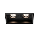 Indbygnings loftlampe HYDE SQ 2-flammer GU10 IP20, sort mat 