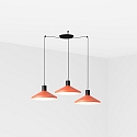 Pendel KOMBO 3-flammer E27 IP20, sort mat, terracotta 