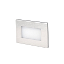 Faro wall recessed luminaire GRON square, switchable, with diffuser IP65, nickel satined 