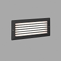 V�gindbygningslampe STRIPE-1 firkantet, med gitter IP54, m�rkegr� 