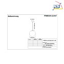 Frisch-Licht LED Ball Pendant luminaire glass, 44W, 3000K, 5200lm, IP40, DALI dimmable, stainless steel