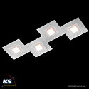 LED Vg-/Loftlampe KARREE, 4-flammer, 2480lm, 28,2W, 2700K, pearlescent, kobber/pastel, dim-to-warm