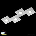 Grossmann LED Wall / Ceiling luminaire KARREE, 4 flames, 2480lm, 28,2W, 2700K, pearlescent, titanium, dim-to-warm