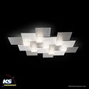 Grossmann LED Ceiling luminaire CREO, 7 flames, 4340lm, 50,4W, 2700K, aluminum, dim-to-warm, separately switchable