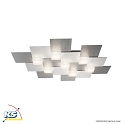 Grossmann LED Ceiling luminaire CREO, 7 flames, 4340lm, 50,4W, 2700K, aluminum, dim-to-warm, separately switchable