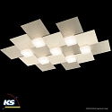 Grossmann LED Ceiling luminaire CREO, 7 flames, 4340lm, 50,4W, 2700K, champagne, dim-to-warm, separately switchable 