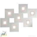 LED Ceiling luminaire KARREE, 7 flames, 4340lm, 50,4W, 2700K, pearlescent, copper/pastel, dim-to-warm