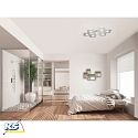 Grossmann LED Ceiling luminaire KARREE, 7 flames, 4340lm, 50,4W, 2700K, pearlescent, champagne, dim-to-warm