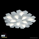 Grossmann LED Wall / Ceiling luminaire KARAT, 10 flames, 6000lm, 73,6W, 2700K, aluminum, dim-to-warm