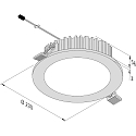 Hera Recessed LED luminaire Dynamic FR 215-LED, IP20, � 23cm, 24W 2700-5000K 1700-2500lm 100�, CRi>90, white
