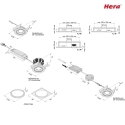 Hera LED Recessed spot SR 68-LED, IP44, 350mA, CRi >90m UGR<19, cardanic swivelling 20, 4.8W 3000K 35, white