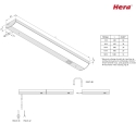 Hera LED under-cabinet luminaire LED ModuLite F, IP20, 230V HVLCS, CRi>90, 30cm, with switch, 5W 4000K 475lm 120, anodised alu