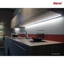 Hera LED Skab armatur LED ModuLite F, IP20, 230V HVLCS, CRi >90, 90cm, med kontakt, 15W 3000K 1425lm 120, anodiseret aluminium