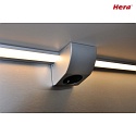 Hera LED Skab armatur LED ModuLite F, IP20, 230V HVLCS, CRi >90, 120cm, med kontakt, 18W 3000K 1710lm 120, anodiseret aluminium