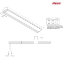 Hera LED Skab armatur Dynamic LED ModuLite F, IP20, 230V, 60cm, 10W 2700-5000K, dmpbar, inkl. Dynamic controller, Alu