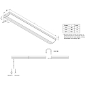 LED Skab armatur Dynamic LED ModuLite F, IP20, 230V, 120cm, 18W 2700-5000K, d�mpbar, inkl. Dynamic controller, sort