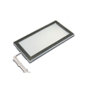 Flad LED Skab armatur LED Sky, IP20, 24V DC, 21 x 11cm, med LED-24 stikkabel 250cm, 6W 3000K 390lm 110�, rustfrit st�l
