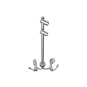 LED Duo Spot til Objektbelysning, h�jde trinl�s op til 30cm, 24V DC, CRi >90, drejeligt/ svingbar, 2x 1.5W 4000K 38�, Alu