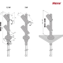Hera LED Duo Spot for object lighting, height stepless to 30cm, 24V DC, CRi >90, rotatable/ swivelling, 2x 3W 3000K 38, alu