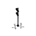 LED Duo Spot til Objektbelysning, h�jde trinl�s op til 30cm, 24V DC, CRi >90, drejeligt/ svingbar, 2x 3W 3000K 38�, sort