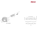 Hera LED Indbygningslampe Eco HV SR 68-LED, 230V AC, 5W 3000K/4000K 38, svingbar 20, Chrom matt