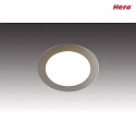 Hera LED Indbygningslampe FAR 58 med overfladelys, 3W, 3000K, IP20, brstet rustfrit stl
