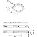 LED Indbygningslampe FAR 58 med overfladelys, 3W, 3000K, IP20, b�rstet rustfrit st�l