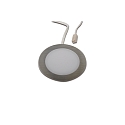 LED Indbygningslampe FAR 58 med overfladelys, 3W, 4000K, IP20, b�rstet rustfrit st�l