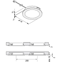LED Overfladelys Indbygningslampe FAR 68-LED, IP44, rund, LED-24 forbindelse, CRi >90, 3000K 270lm 110�, rustfrit st�l