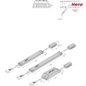 Hera Transformer LED 24/15W Mains connection cable, 200cm with Europlug, 12-fold distributor