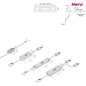 Hera Accessories for small Recessed luminaire LED Eye - 3-fold distributor, line 20cm, with LED 350-plug