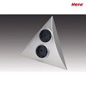 Hera Mbler Dobbelt stikkontakt LUXOR 2 ST til Overflade Hjrnemontering, 220-240V AC, rustfrit stl look