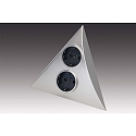 M�bler Dobbelt stikkontakt LUXOR 2 ST til Overflade Hj�rnemontering, 220-240V AC, rustfrit st�l look