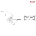 Hera Double power socket for furniture surface mounting LUXOR 2 ST, 220-240V AC, inox look