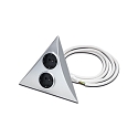 M�bler Dobbelt stikkontakt LUXOR 2 ST til Overflade Hj�rnemontering, 220-240V AC, Chrom matt