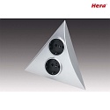 Hera Double power socket for furniture surface mounting LUXOR 2 ST, 220-240V AC, matt chrome