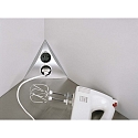 Hera M�bler Dobbelt stikkontakt LUXOR 2 ST til Overflade Hj�rnemontering, 220-240V AC, Chrom matt
