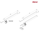 Hera LED Skab armatur LED ADD-ON Mini, 25cm, IP20, LED-24 forbindelse, CRi >90, dmpbar, 4.3W 4000K 280lm 110