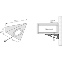 Set of 3 LED DreiCorner Under-cabinet luminaire UL 2-LED F + transformer LED 24 / 15W, stainless steel, 3W 3000K