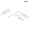 Hera St af 3 LED Skab armatur LED Slim-Pad F, IP20, med IR dmper + Transformer LED-24 / 30W, 5W 3000K, hvid