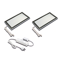 S�t af 2 LED Skab armatur LED Sky 6W + LED Transformer LED-24 / 30W, 4000K, rustfrit st�l look