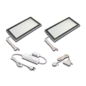 S�t af 2 LED Skab armatur LED Sky 6W med Sonar-d�mper + LED Transformer LED-24 / 30W, 3000K, rustfrit st�l look