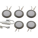 LED Indbygningslampe FAR 58, 5er Set, 5x 3W, 3000K, IP20, b�rstet rustfrit st�l