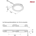 Hera LED Indbygningslampe FAR 58, 5er Set, 5x 3W, 3000K, IP20, brstet rustfrit stl