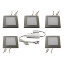 LED Recessed luminaire FAQ 58, 5er Set, 5x 3W, 4000K, IP20, brushed stainless steel