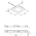 Hera LED Indbygningslampe FAQ 68, 3er Set, 3x 4W, 3000K, IP20, b�rstet rustfrit st�l