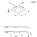 Hera LED Recessed luminaire FAQ 68, 5er Set, 5x 4W, 3000K, IP20, brushed stainless steel